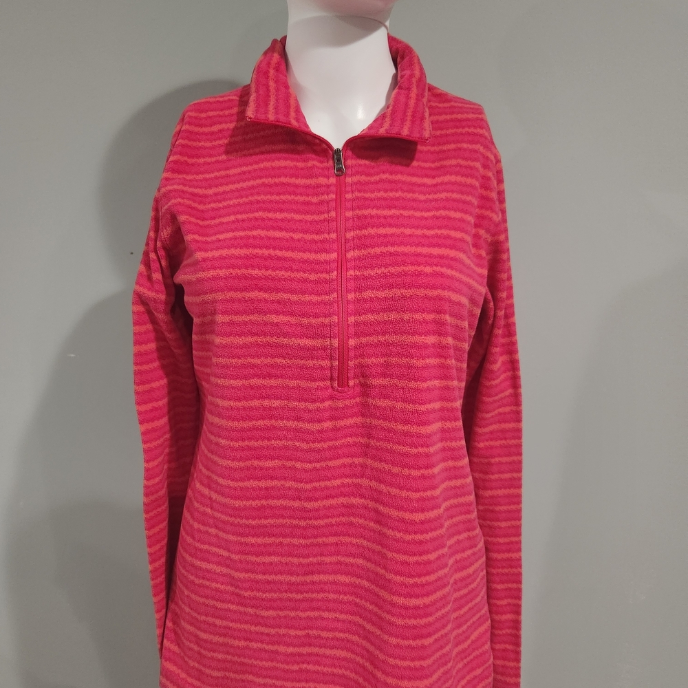 Columbia Pink and Orange Striped Half-Zip Pullover